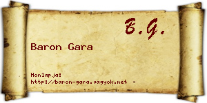Baron Gara névjegykártya